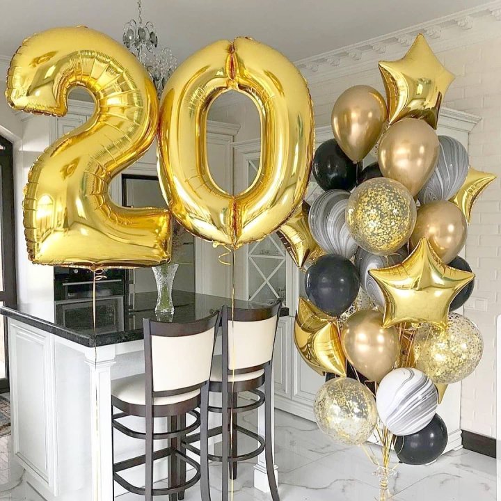 Фольгированный шар Золотая Цифра в Ижевске