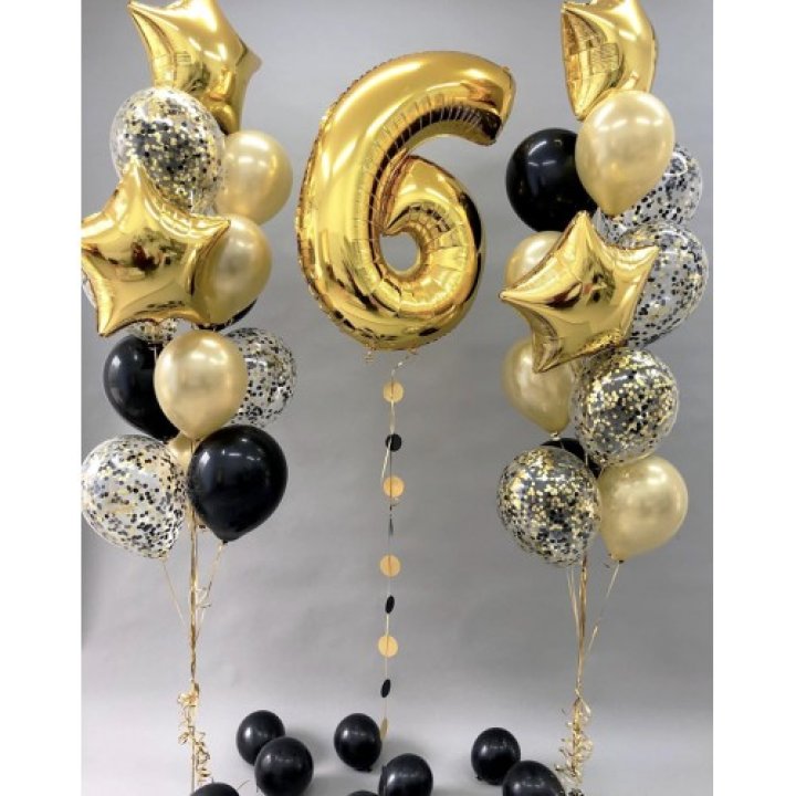 Цифра с фонтанами шаров  в Ижевске