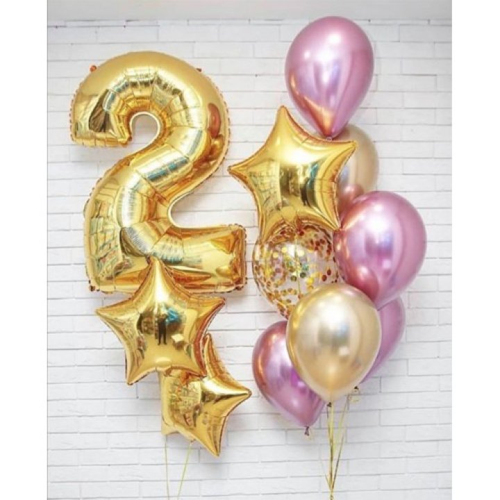 Цифра с фонтанами шаров  в Ижевске