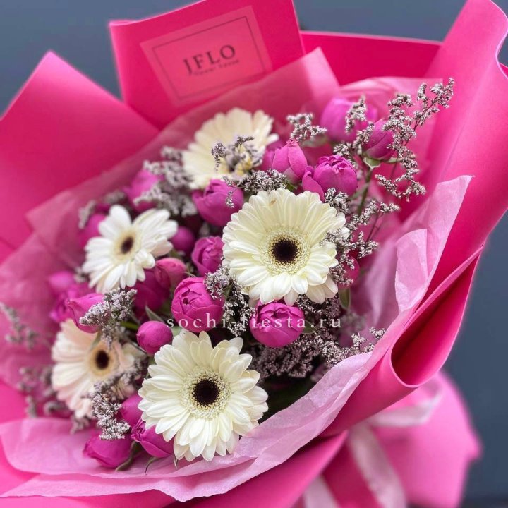 Букет гербер и мисти бабблс  в Ижевске