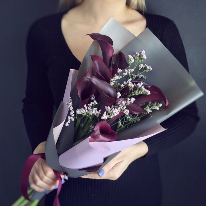 Букет фиолетовых калл в Ижевске