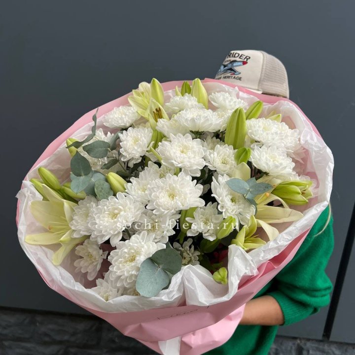  Букет  хризантемы и лилии в Ижевске