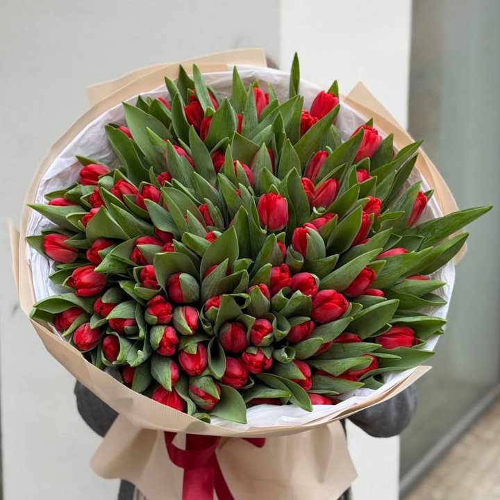 101 красный тюльпан в Ижевске