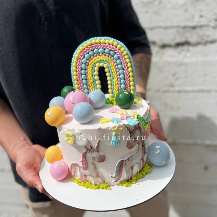 Торт "Радуга с единорогом" в Ижевске