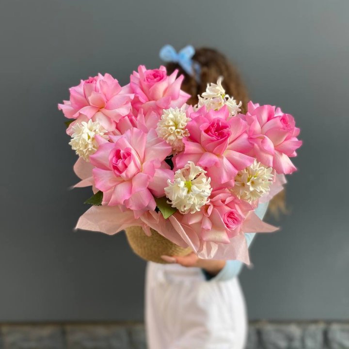 Дуо розы и гиацинты в Ижевске