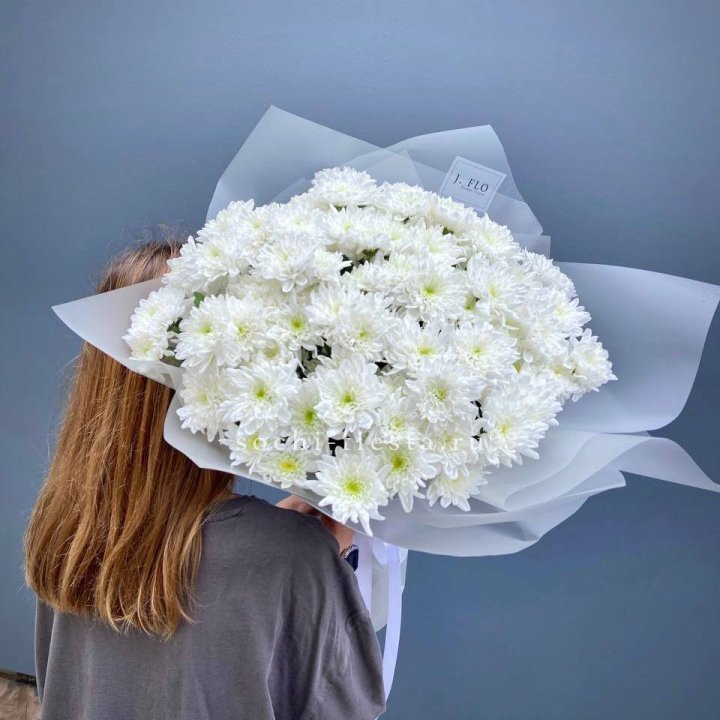 Букет хризантем "Белая снежинка" в Ижевске