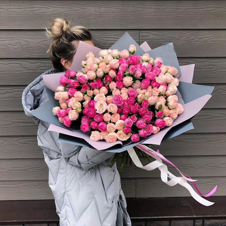 55 роз микс кустовых в Ижевске