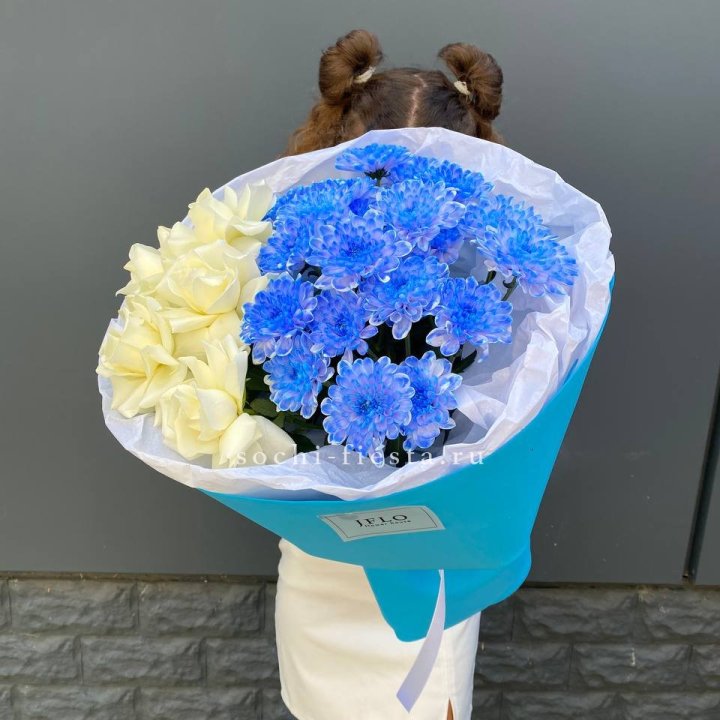 Дуо букет розы и хризантема в Ижевске