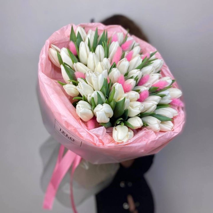 51 белый тюльпан "Рози" в Ижевске