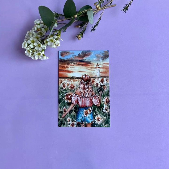 Открытка к букету "Подсолнух" в Ижевске