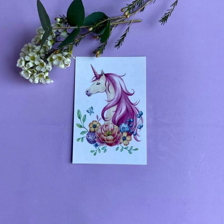 Открытка к букету "Единорог" в Ижевске