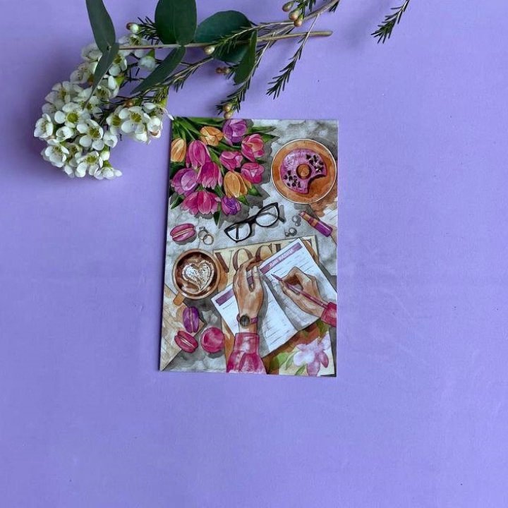 Открытка к букету "Леди на работе" в Ижевске