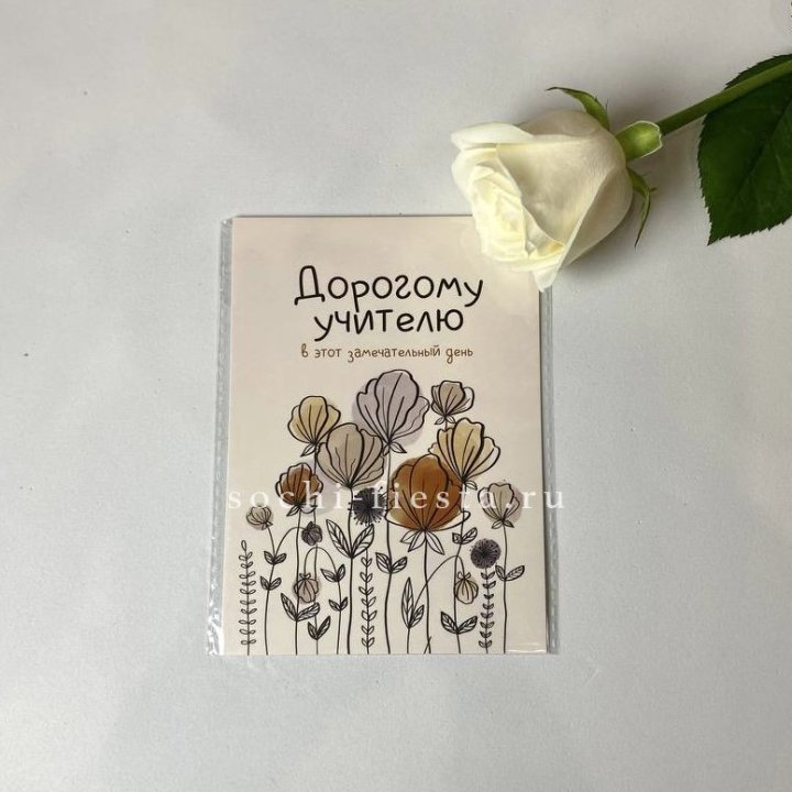Открытка к букету "Дорогому учителю" в Ижевске