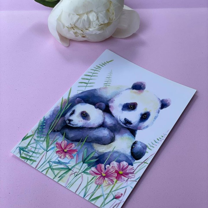 Открытка к букету "Объятие Панды" в Ижевске