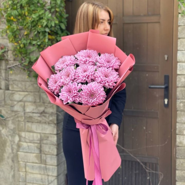 Букет хризантем розовый в Ижевске