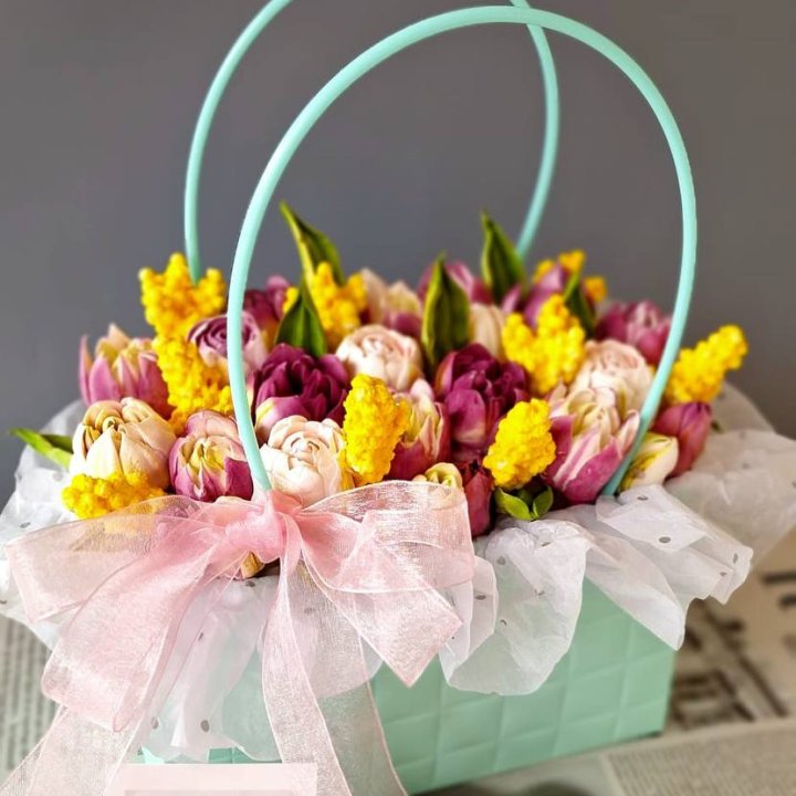 Тюльпаны в сумочке из зефира в Ижевске