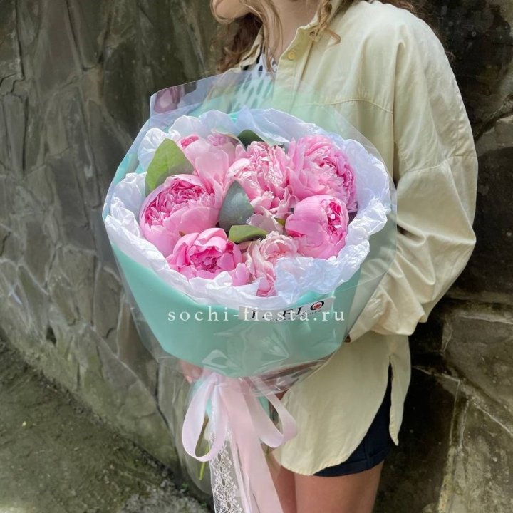 7 зефирных пионов в фоамиране в Ижевске