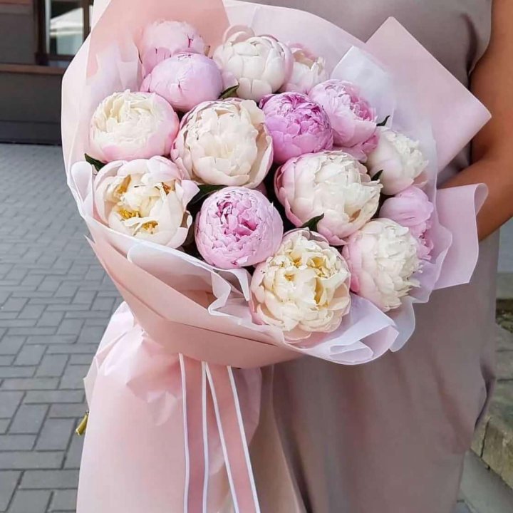 Букет пионов "Маршмелоу" в Ижевске