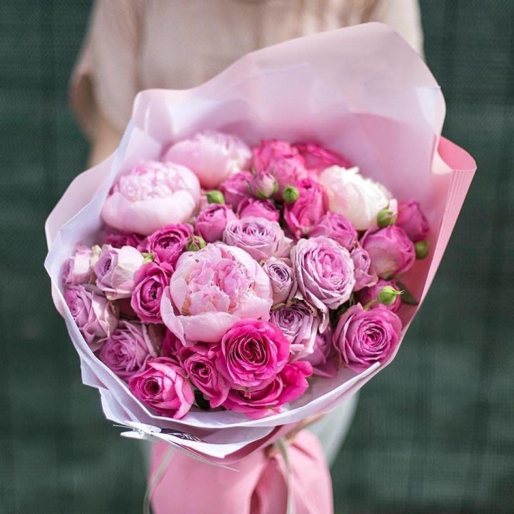 Букет с пионами "Леси" в Ижевске