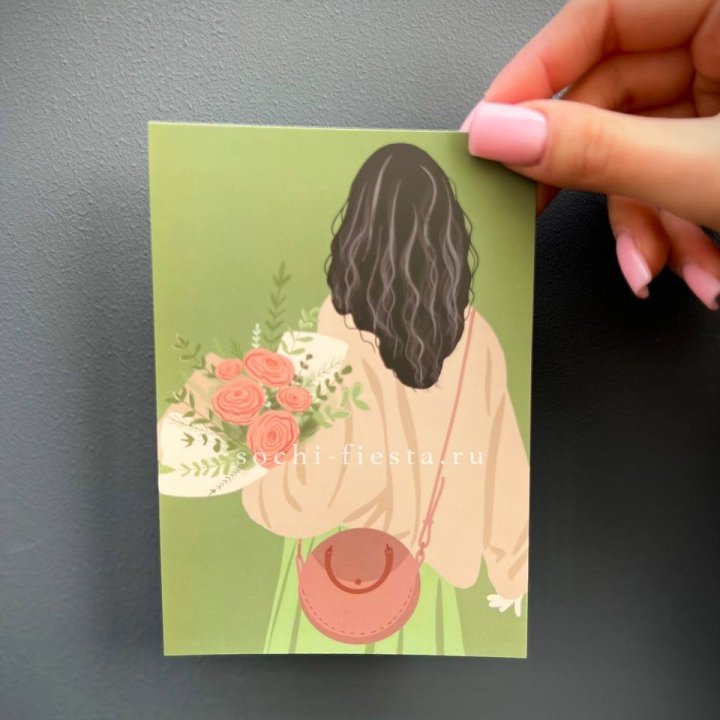 Открытка к букету "Потрясающая девушка" в Ижевске