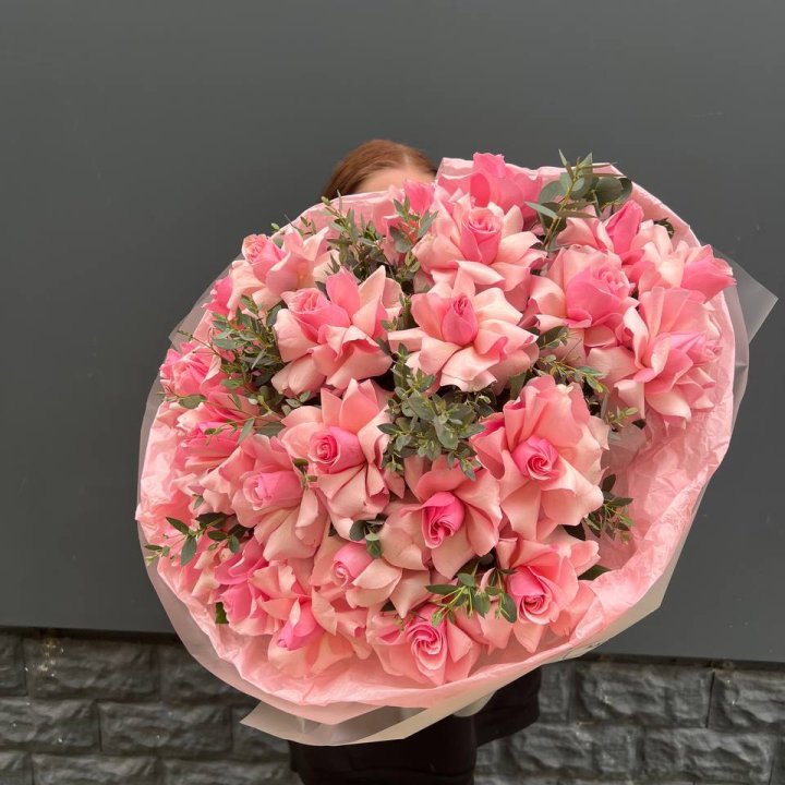  25 розовых французских роз в Ижевске