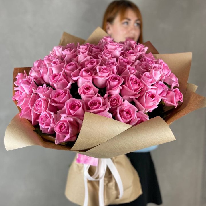 101 розовая роза в Ижевске