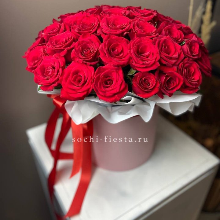 Красные розы 51шт  в коробке в Ижевске