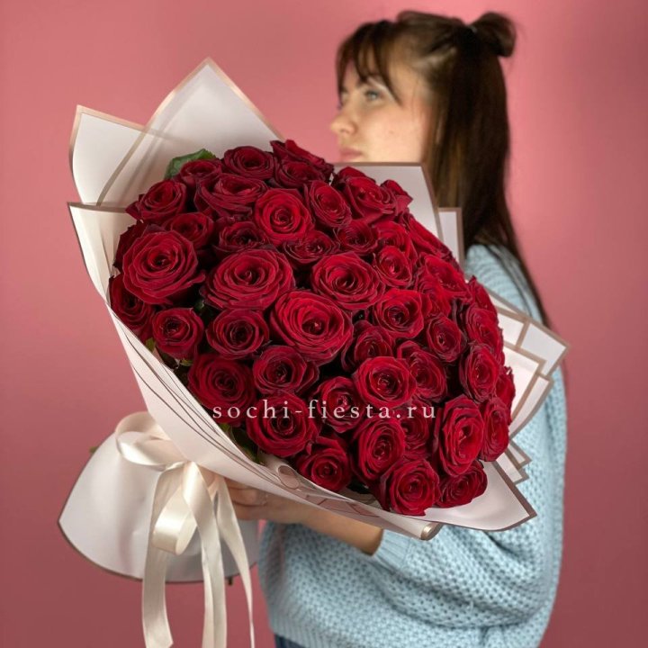 51 красная роза "Лавели" в Ижевске