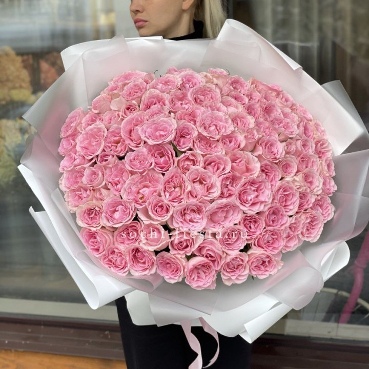 101 нежно-розовая роза в Ижевске