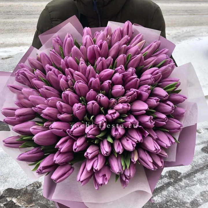101 сиреневый тюльпан в Ижевске