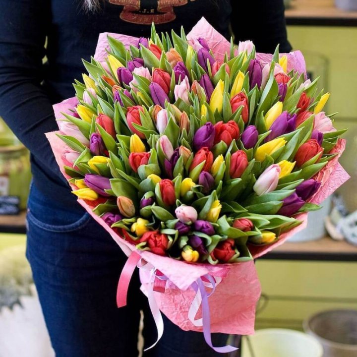 101 тюльпан "Джуси" в Ижевске